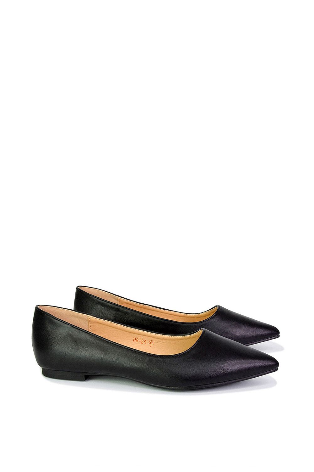 XY London Bubbles' Pointed Toe Slip on Flat Ballerina Pump Shoes