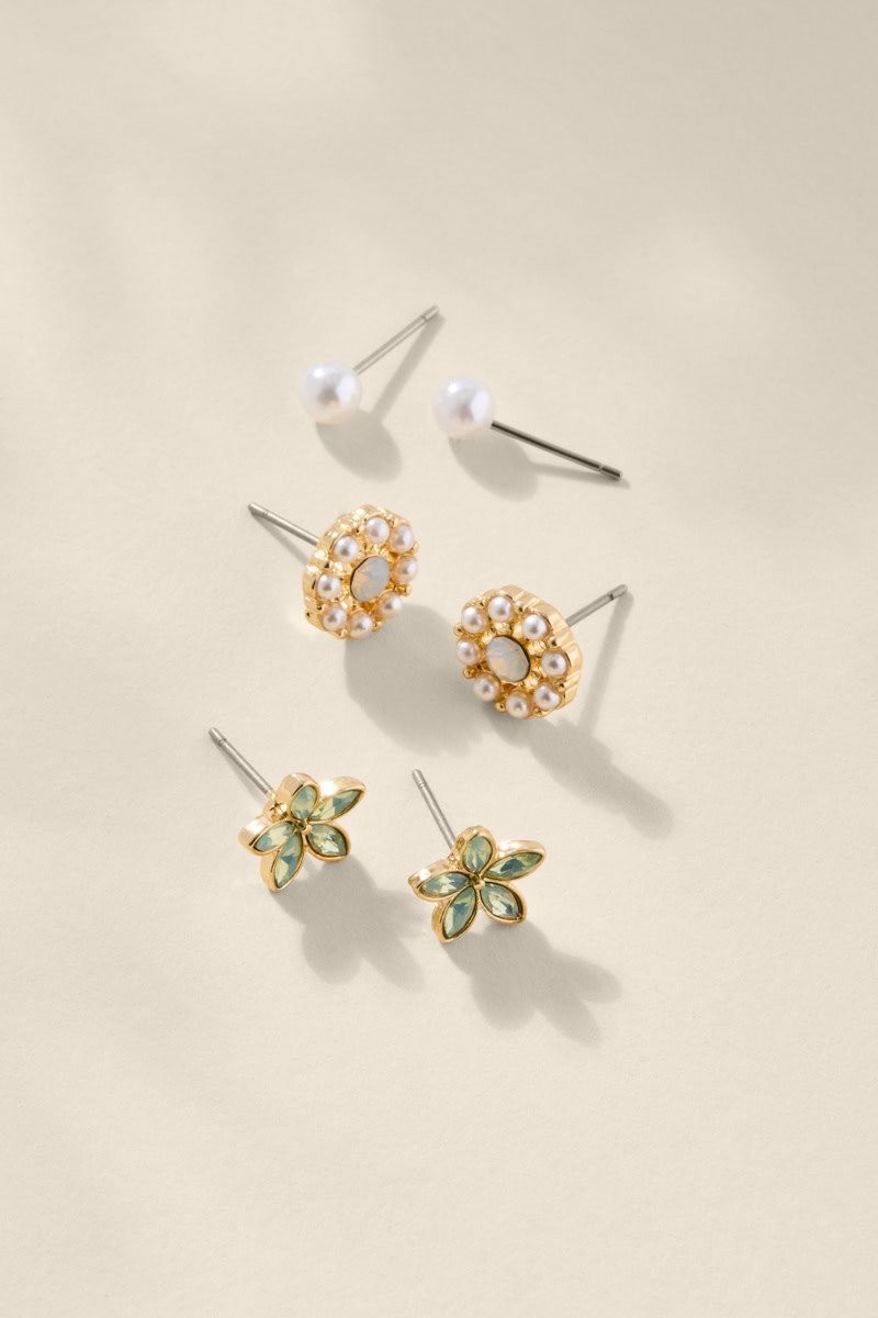 Monica Mixed Pearl Earring Set