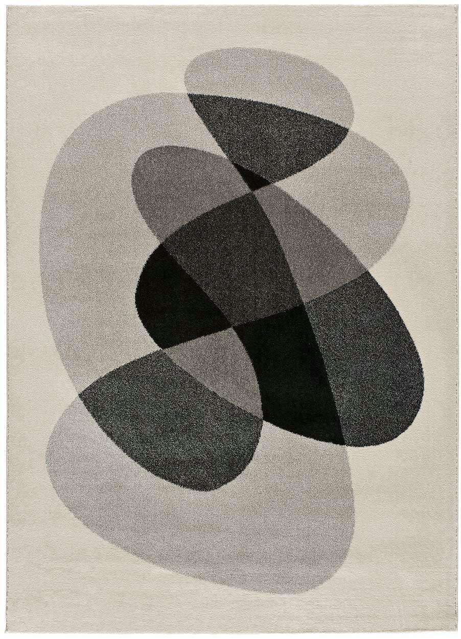 ASHLEY - Tapis aux formes organiques dans les tons gris, 120x170 cm