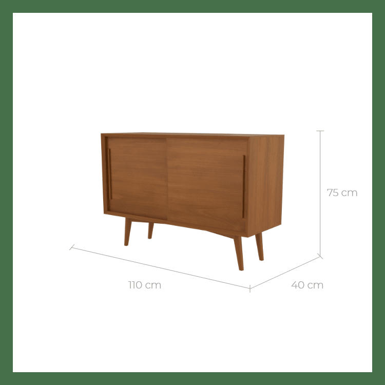 WAYA - Petit buffet 2 portes coulissantes en teck