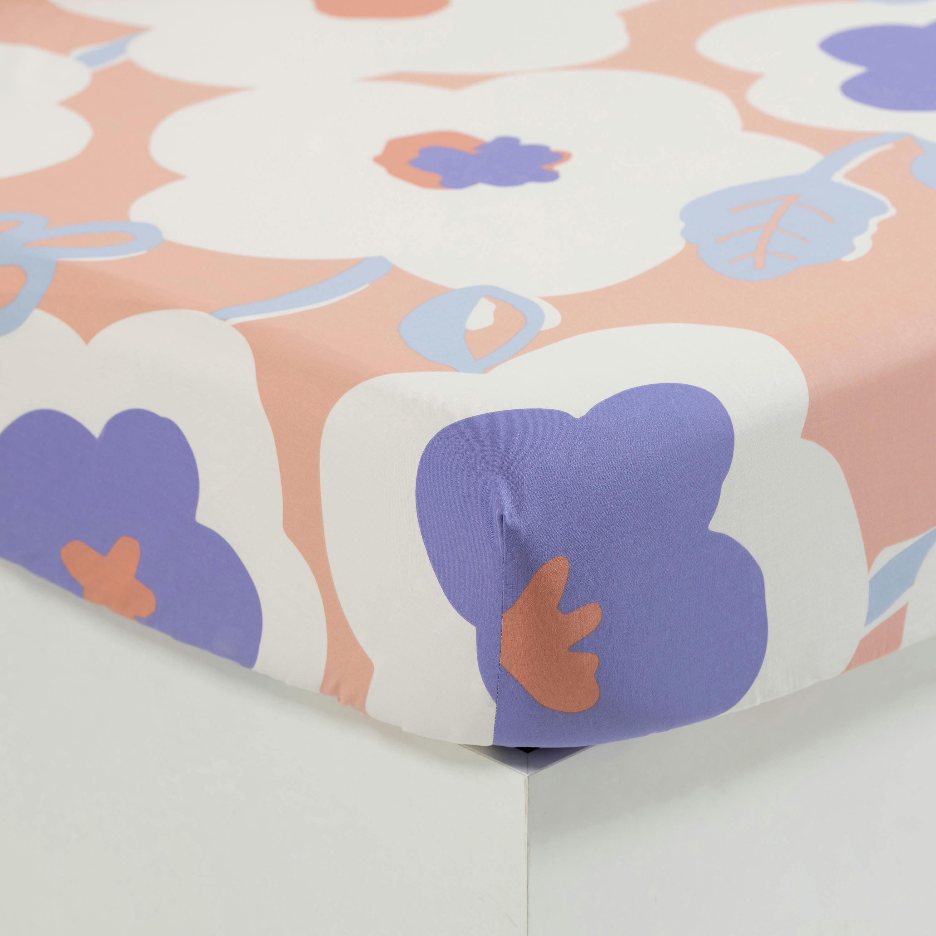 TWIGGYPOP - Drap housse pur coton imprimé rose 160 x 200 cm