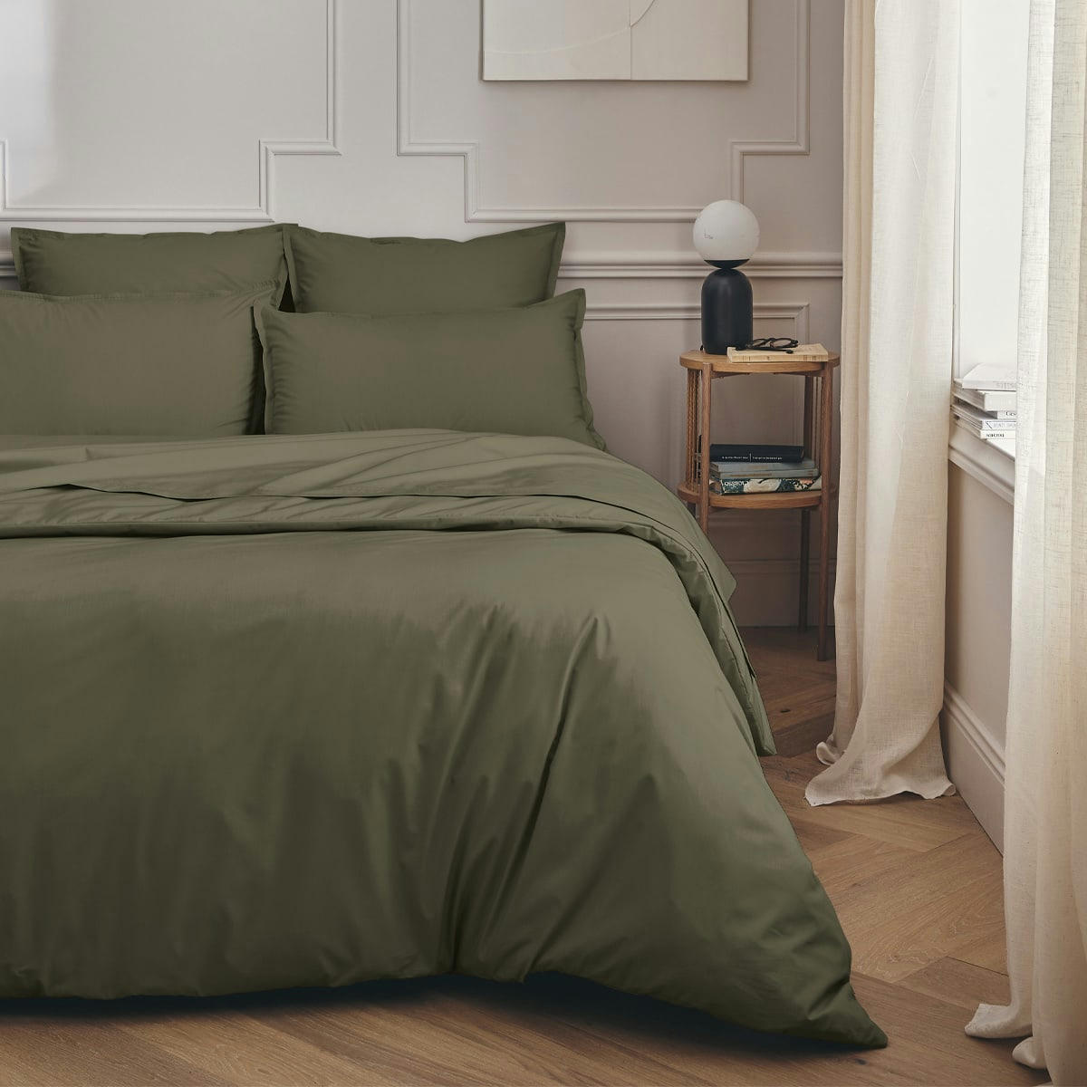 PREMIÈRE - Drap plat en percale de coton jungle 180x290