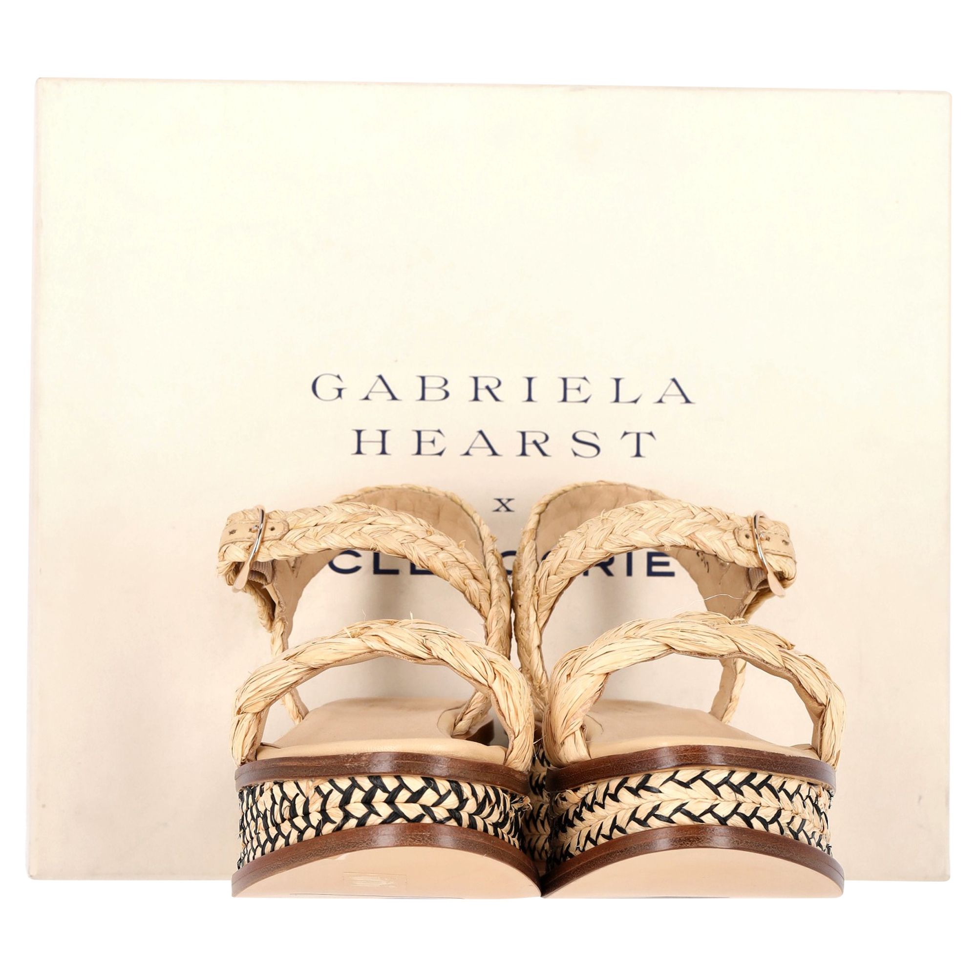 Gabriela Hearst Preloved   Clergerie Michael Platform Sandals In Beige Raffia