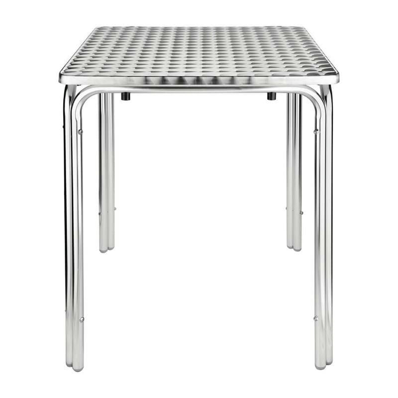 - Table carré empilable en inox gris 60x60 cm