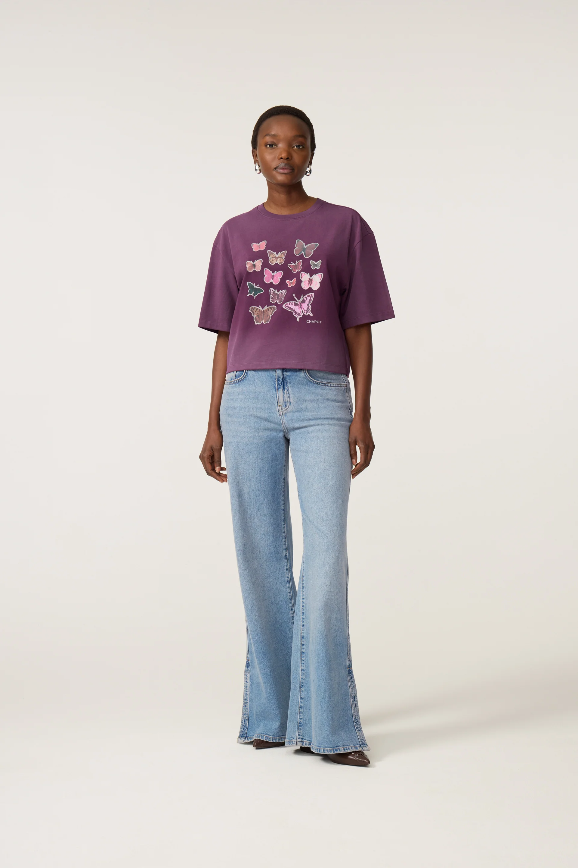 Benja Butterfly T-shirt | Brigitte Bordeaux