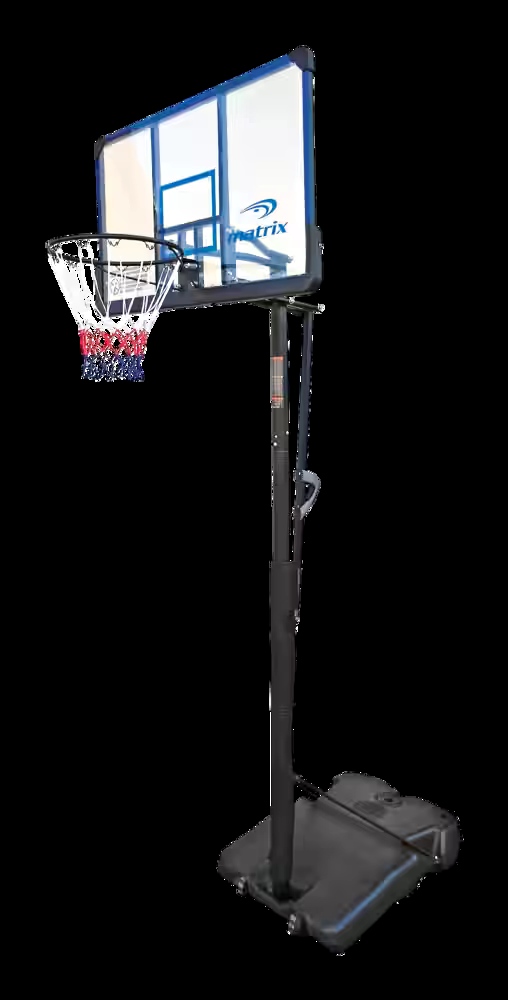 Matrix Portable Adjustable Basketball Backboard, Hoop & Net System, 48-in