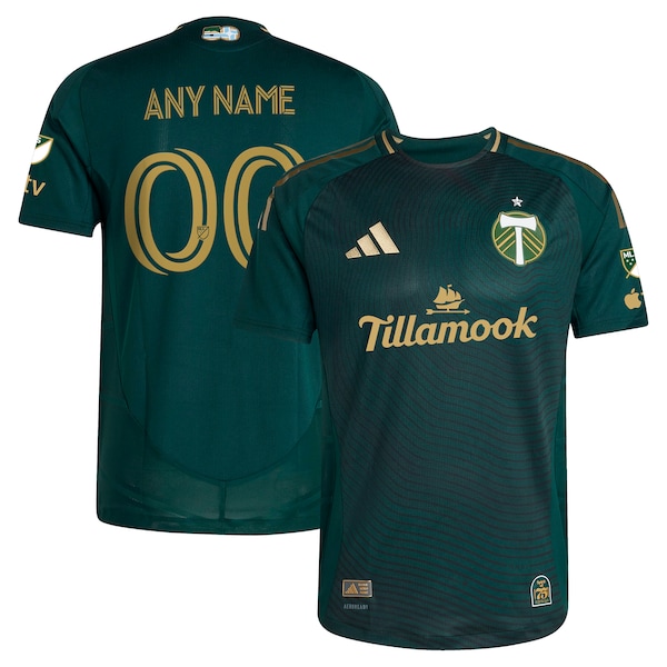 Portland Timbers adidas 2025 Forever Green & Gold Authentic Custom Jersey - Green