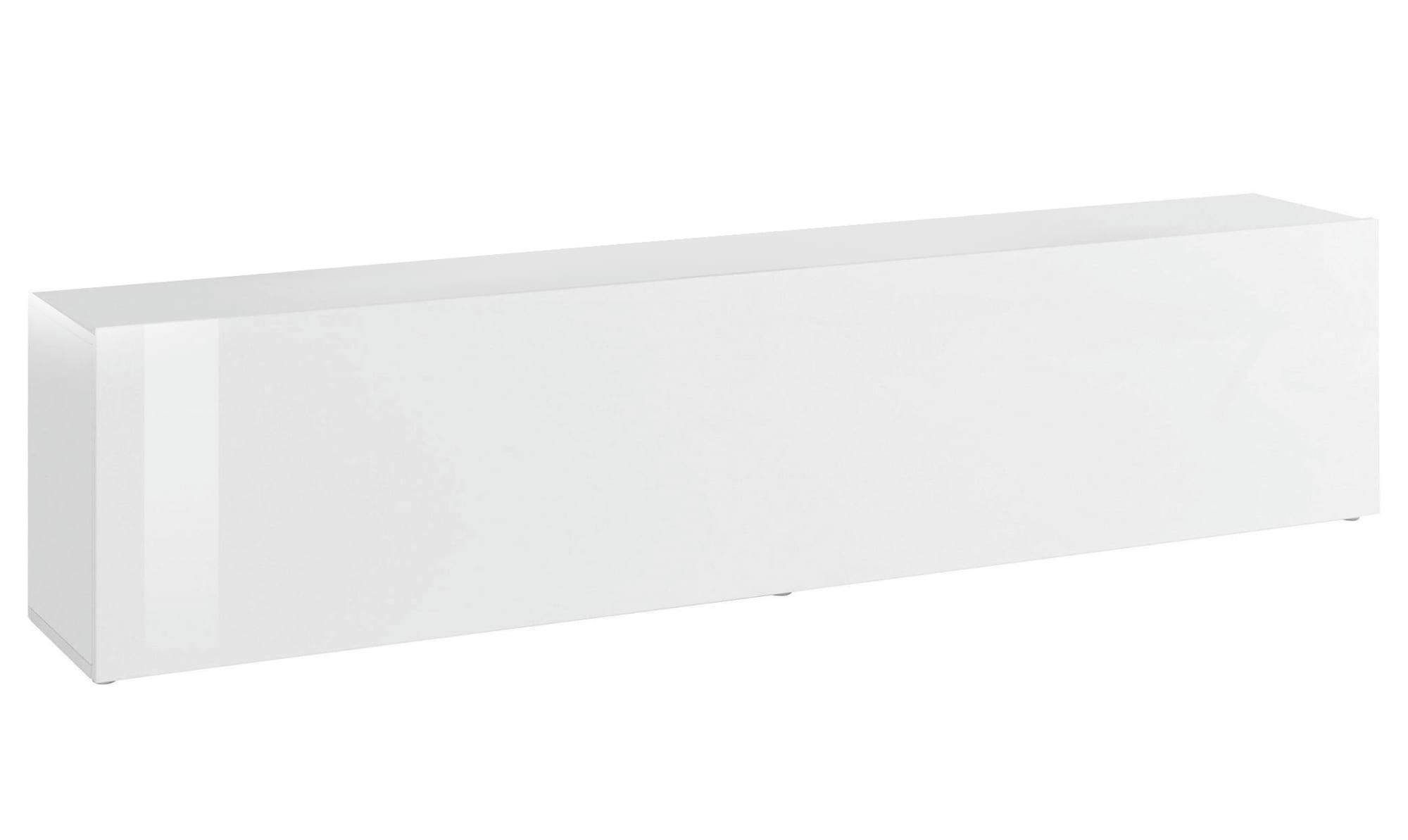 - Meuble tv de salon effet bois blanc brillant