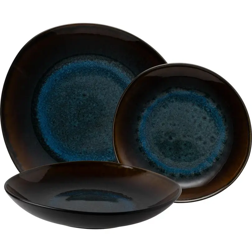 Geschirrset 12-teilig Elements Amber Eye Organic