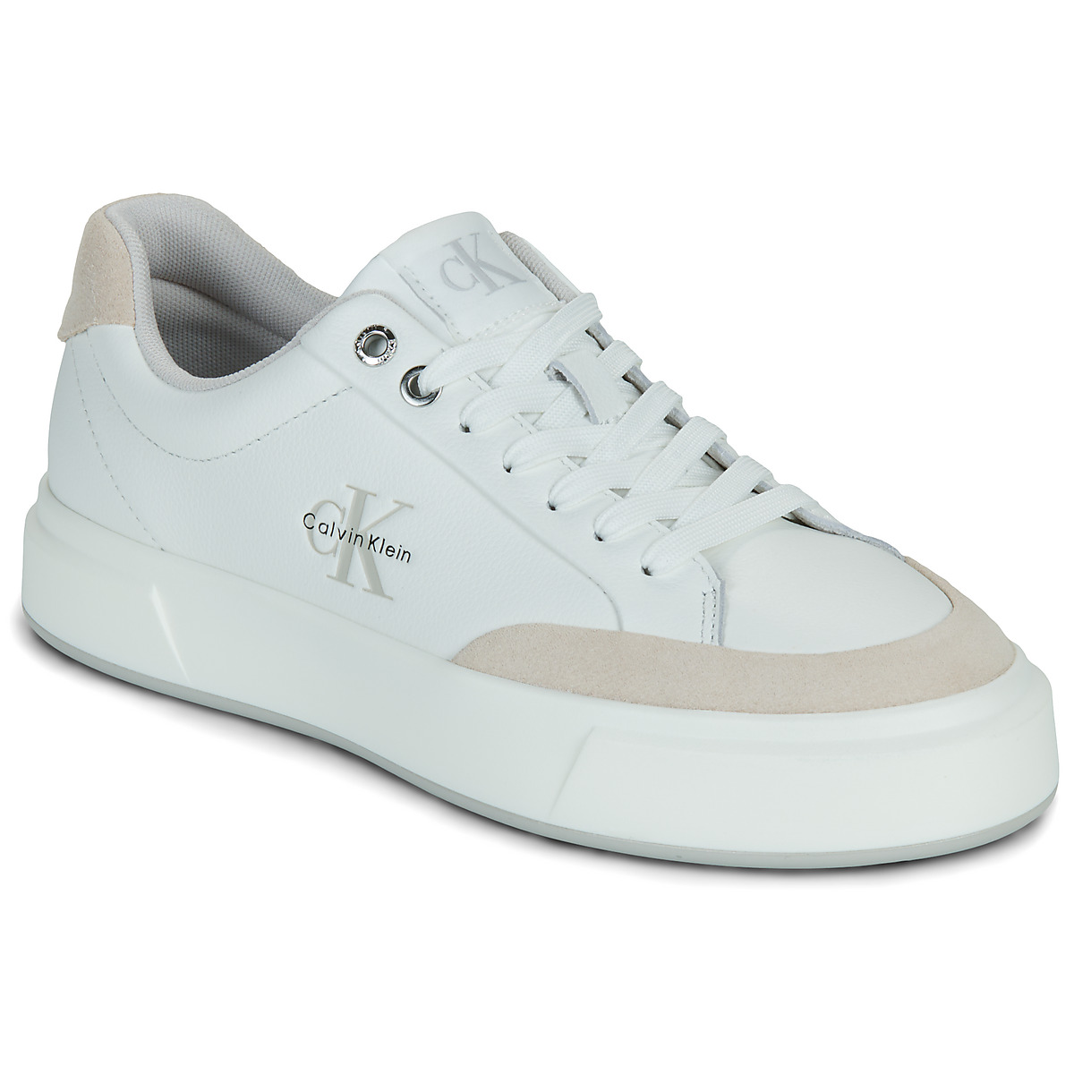 Calvin Klein Jeans - BASKET CUPSOLE LACEUP LTH MIX - White / Beige