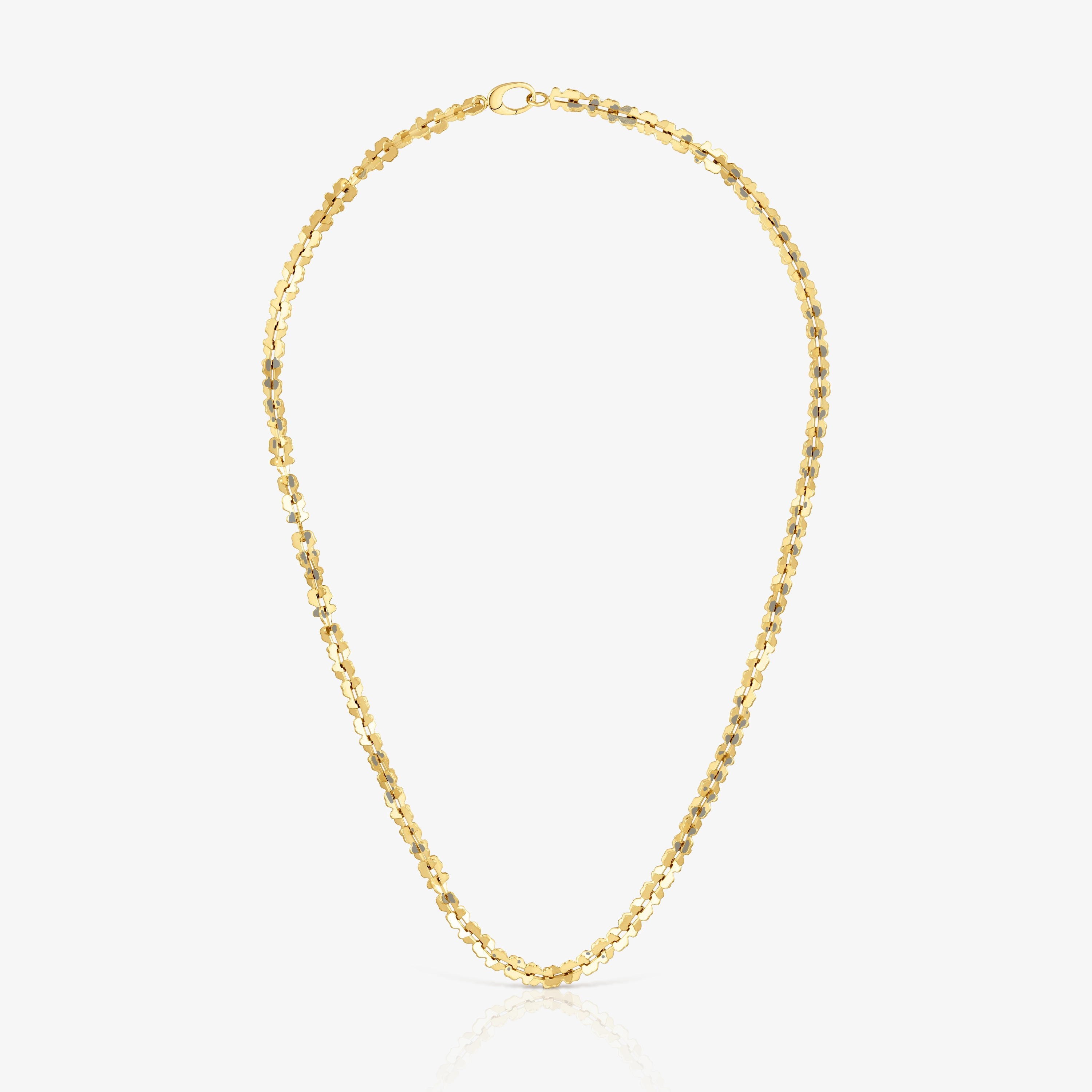 Collar corto de acero en color dorado con motivos oso Carrusel