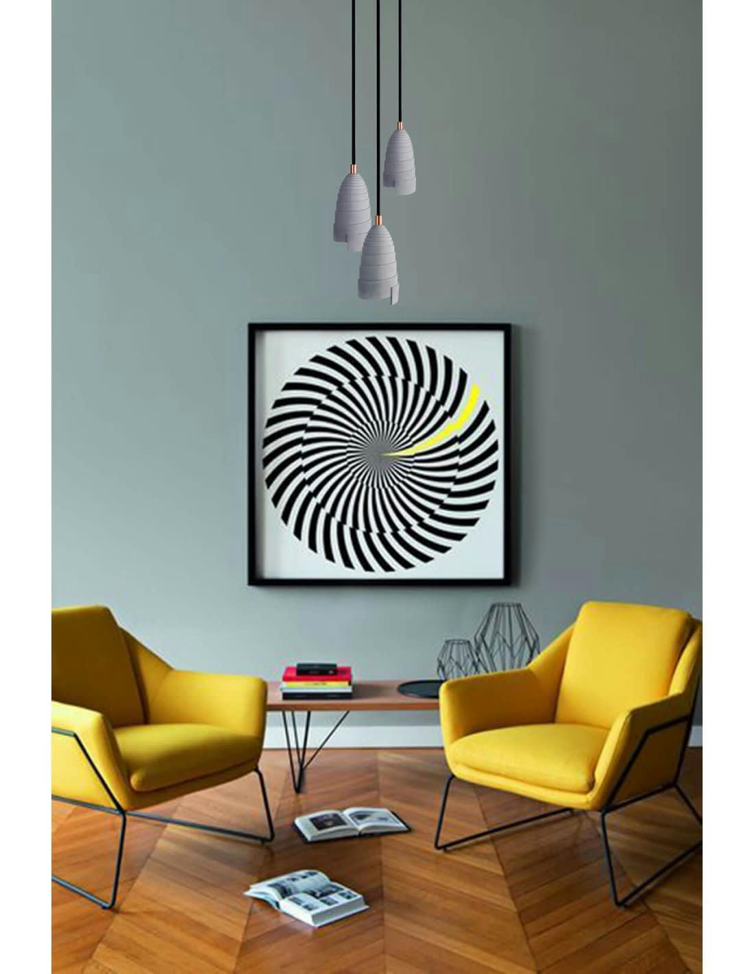 FLANELLE - Lampe suspension en béton accessoires cuivrés