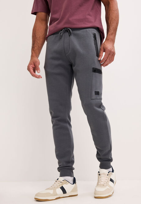 Mens Grey Plain Sport Style Joggers