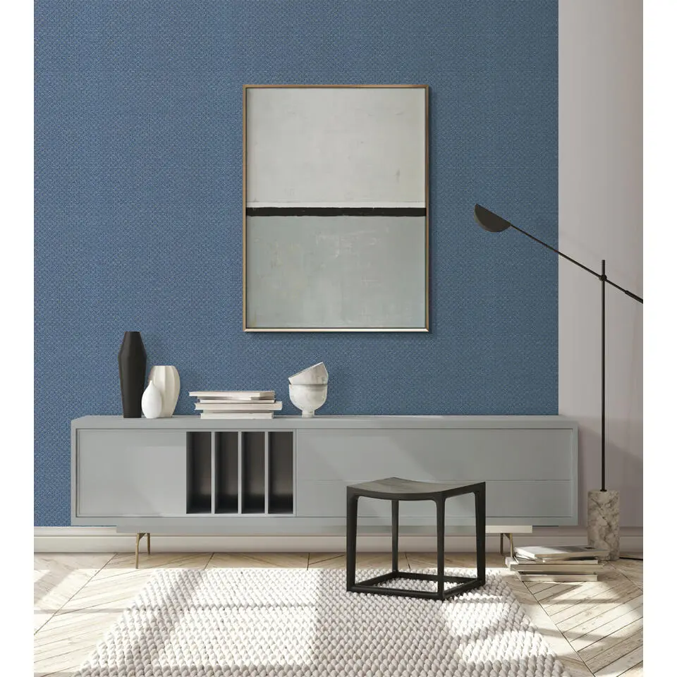Dutch Wallcoverings - Wall Fabric weave blue - 0,53x10,05m