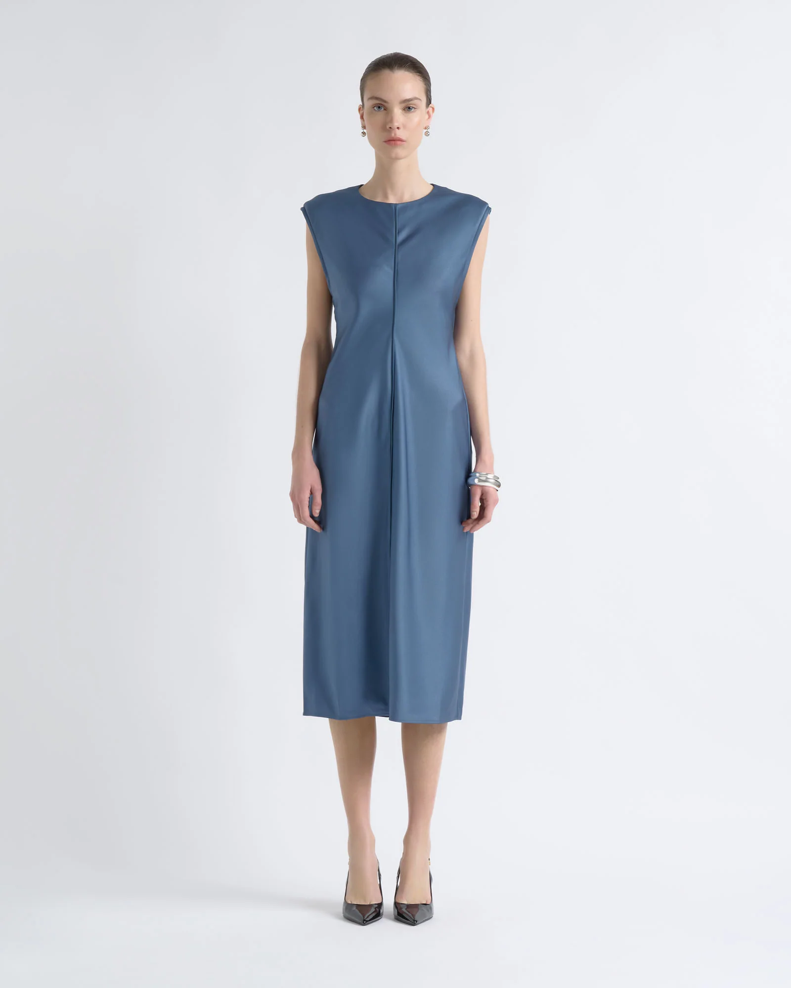 Satin Bias Midi Dress