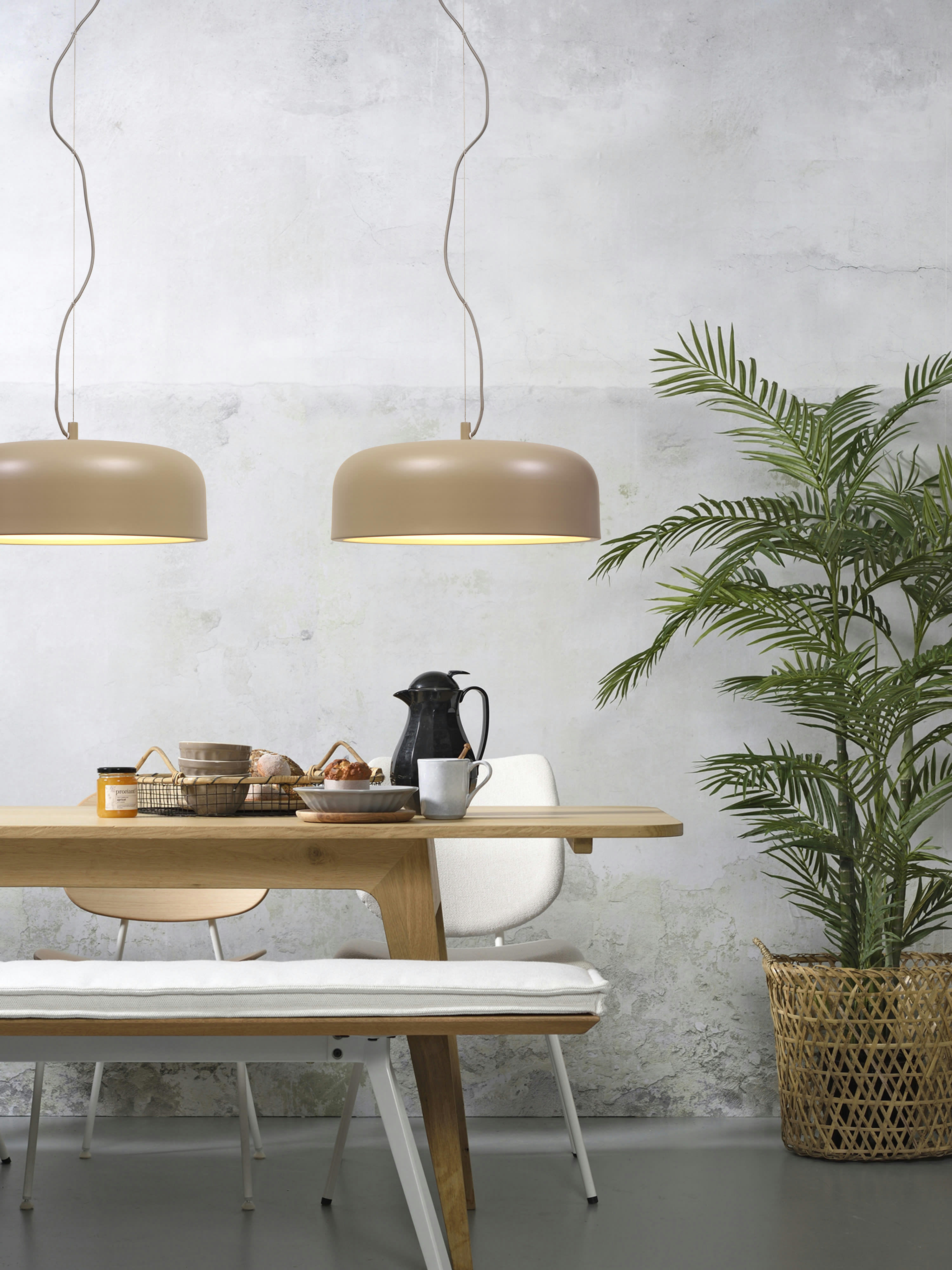 MARSEILLE - Suspension en fer forgé beige D49cm