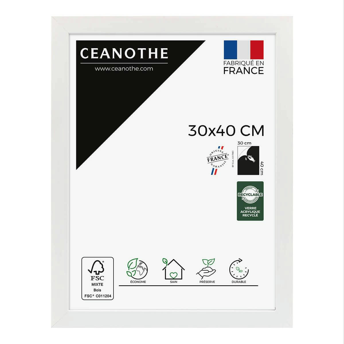 ETERNEL - Cadre photo design blanc 30x40 cm bois reconstitué fsc