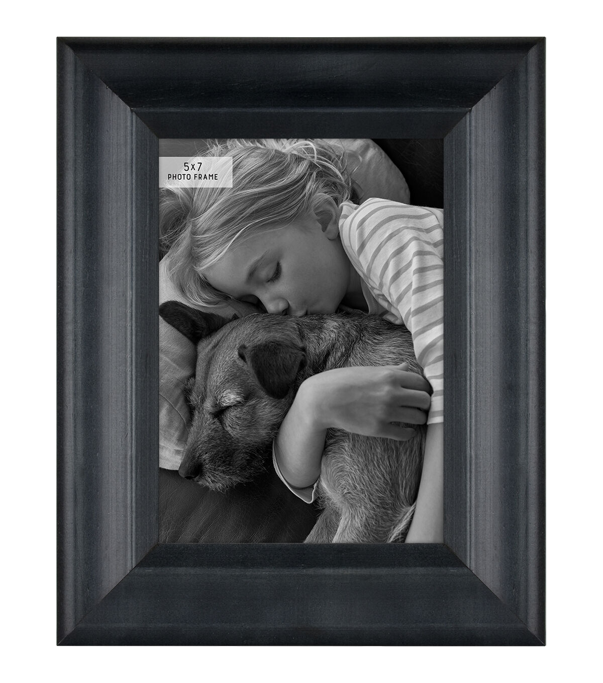 5 x 7 Distressed Black Wood Tabletop Picture Frame