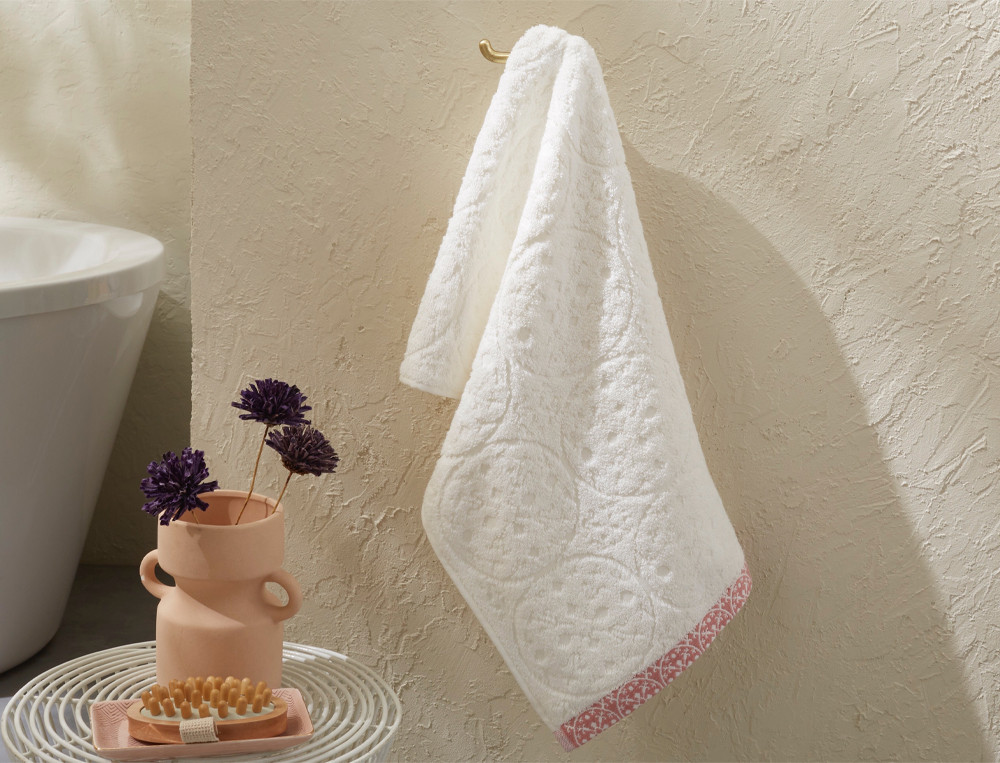 Serviette invité ciselée blancSéville