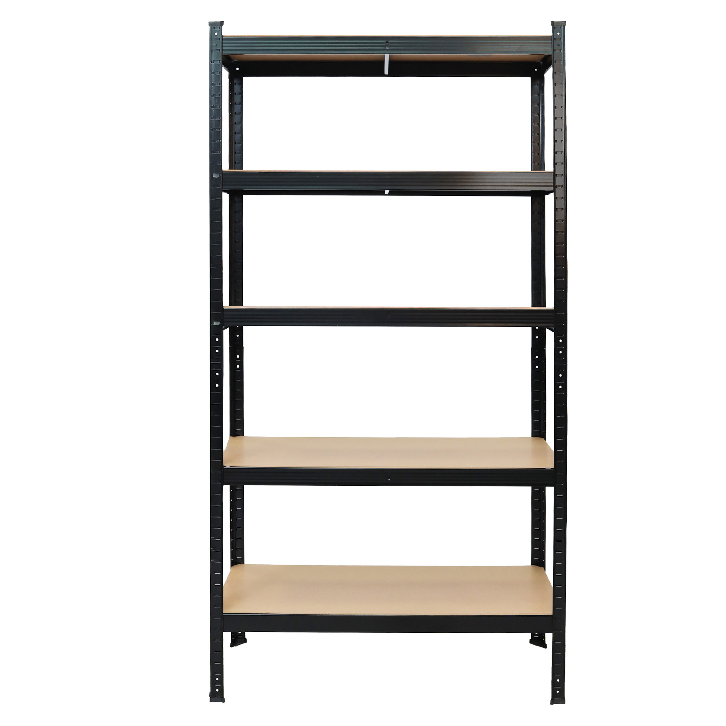 Regał magazynowy metalowy czarny 2w1 5 jasnych półek 150x75x30 cm