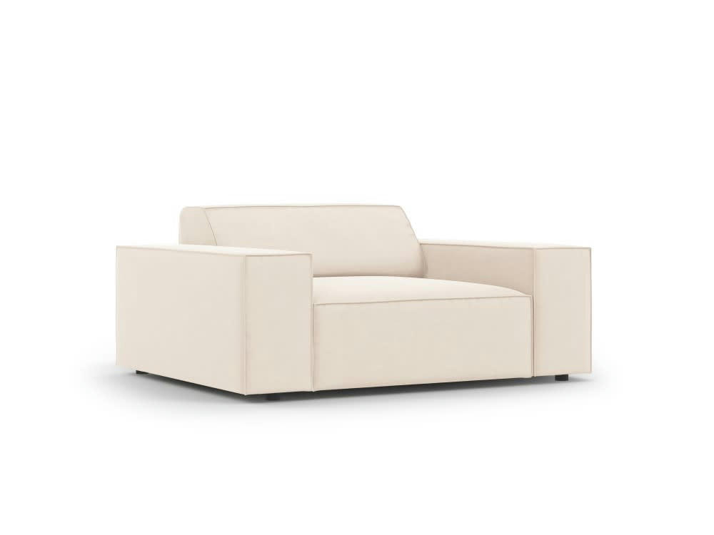 JODIE - Fauteuil en velours beige clair