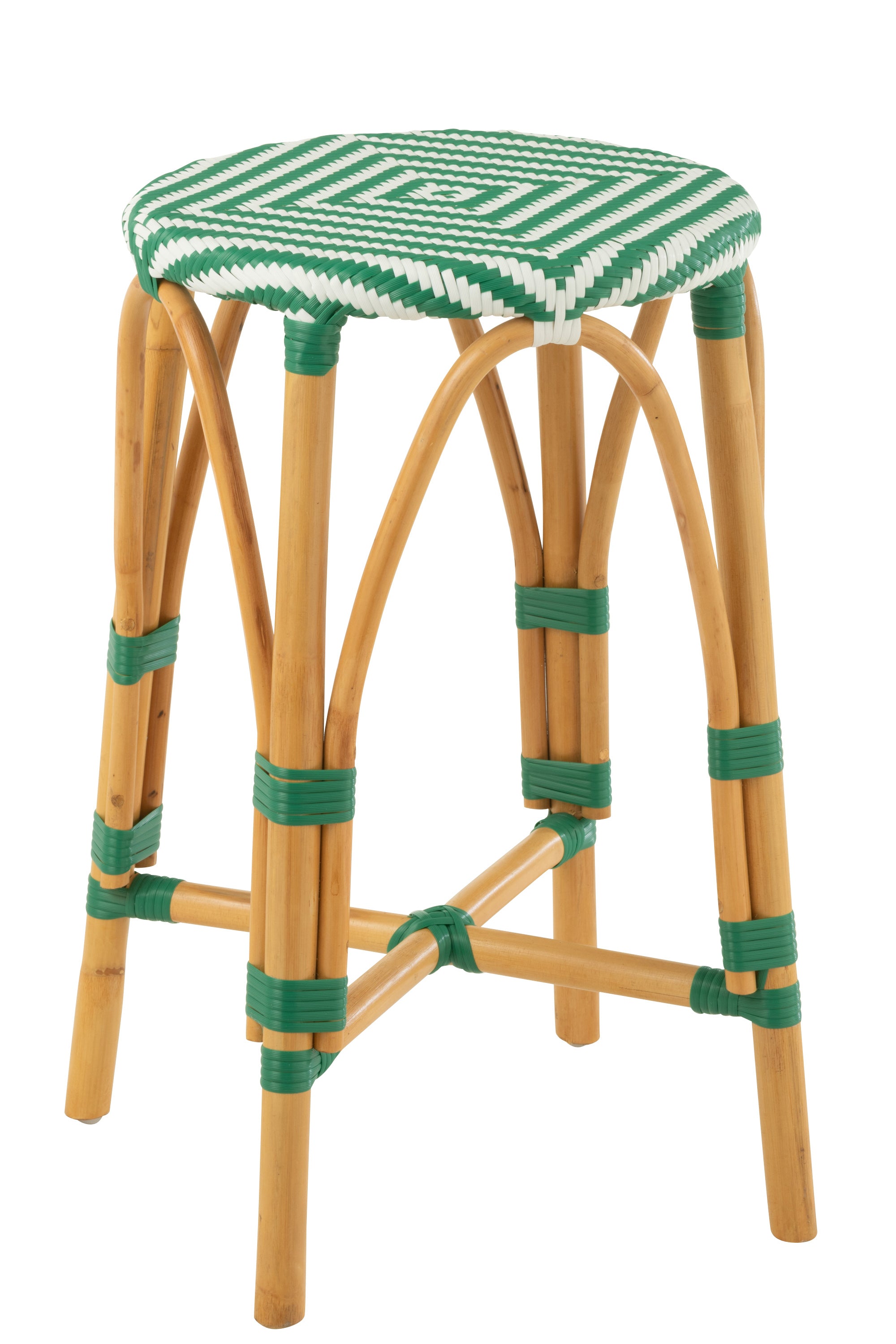 J-Line barkruk Live - rotan/kunststof - naturel/groen