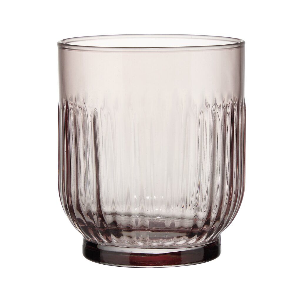 Verre bas x3 Tokyo en verre coloré strié Ø9xH8cm