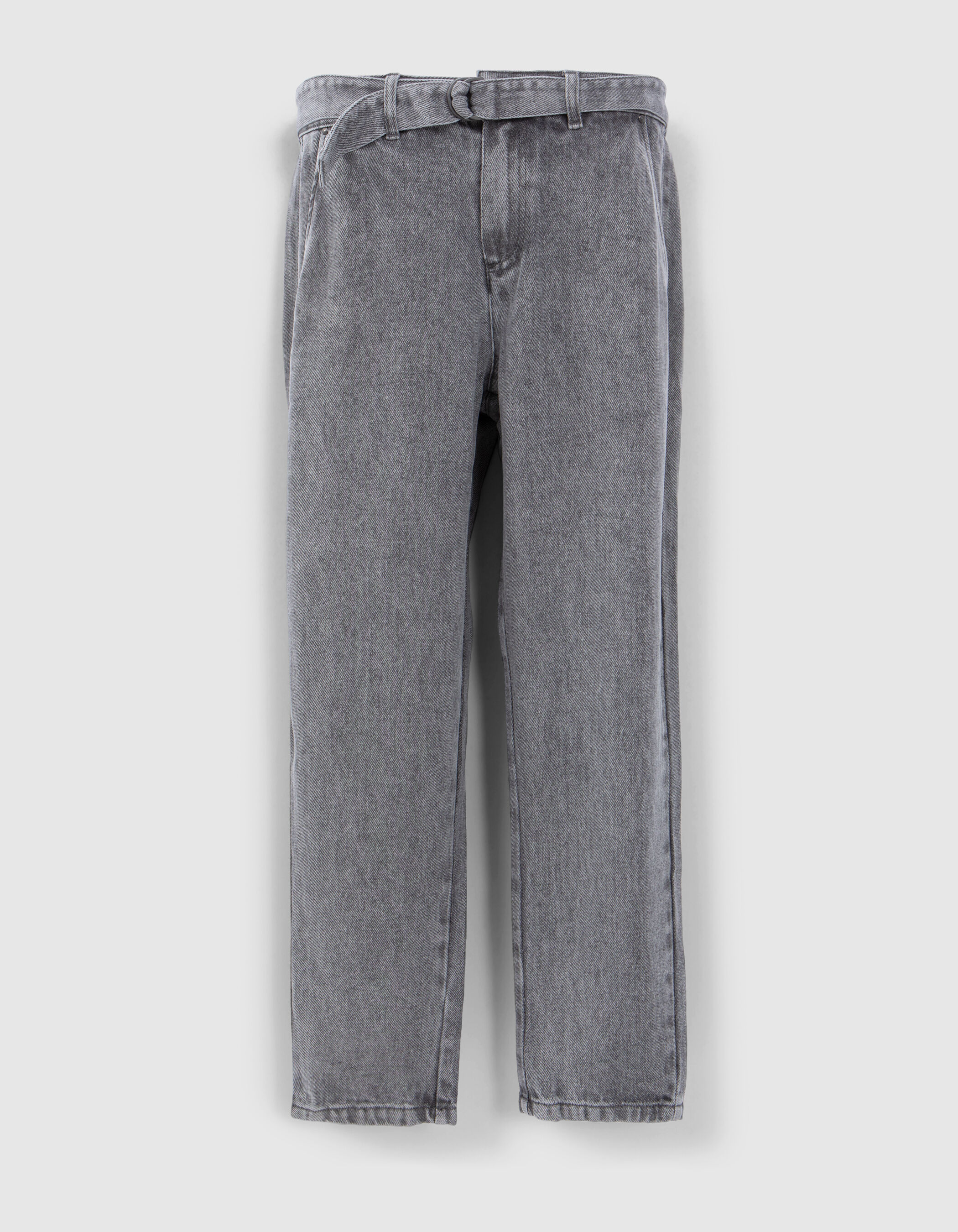 Jean baggy gris Lyocell® cropped Femme