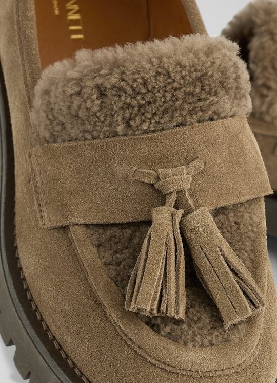 Shirley Taupe Suede Loafers