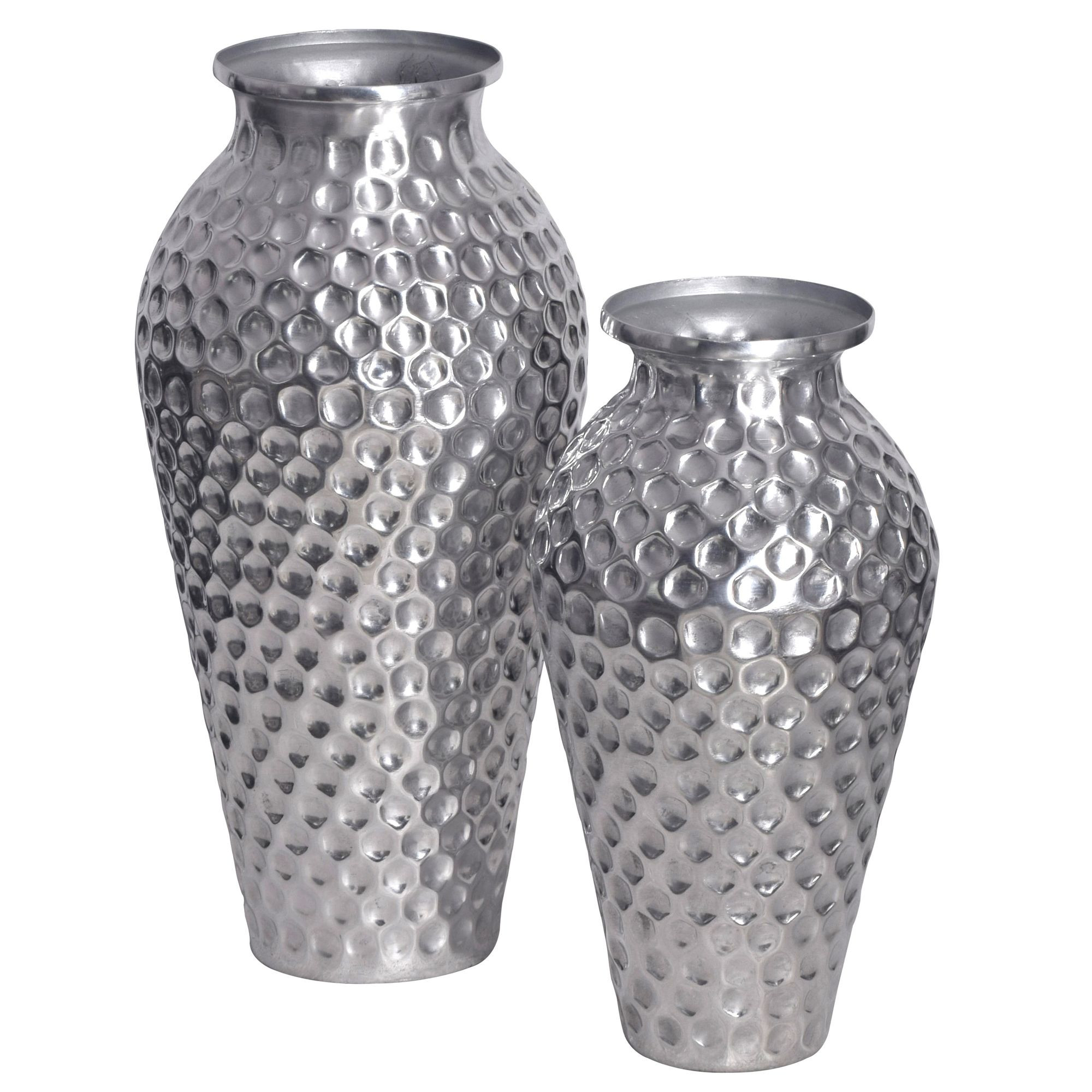 Zestaw Wazonów Dekoracyjnych 2 szt. Aluminium Nowoczesne Okrągłe