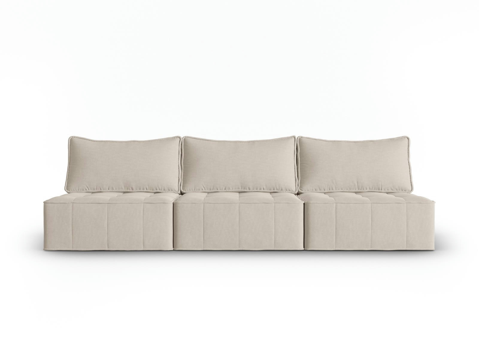 MIKE - Canapé modulable 5 places en tissu structurel beige