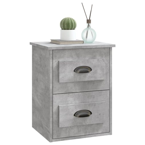 NNEVL Wall-mounted Bedside Cabinets 2 pcs Concrete Grey 41.5x36x53cm