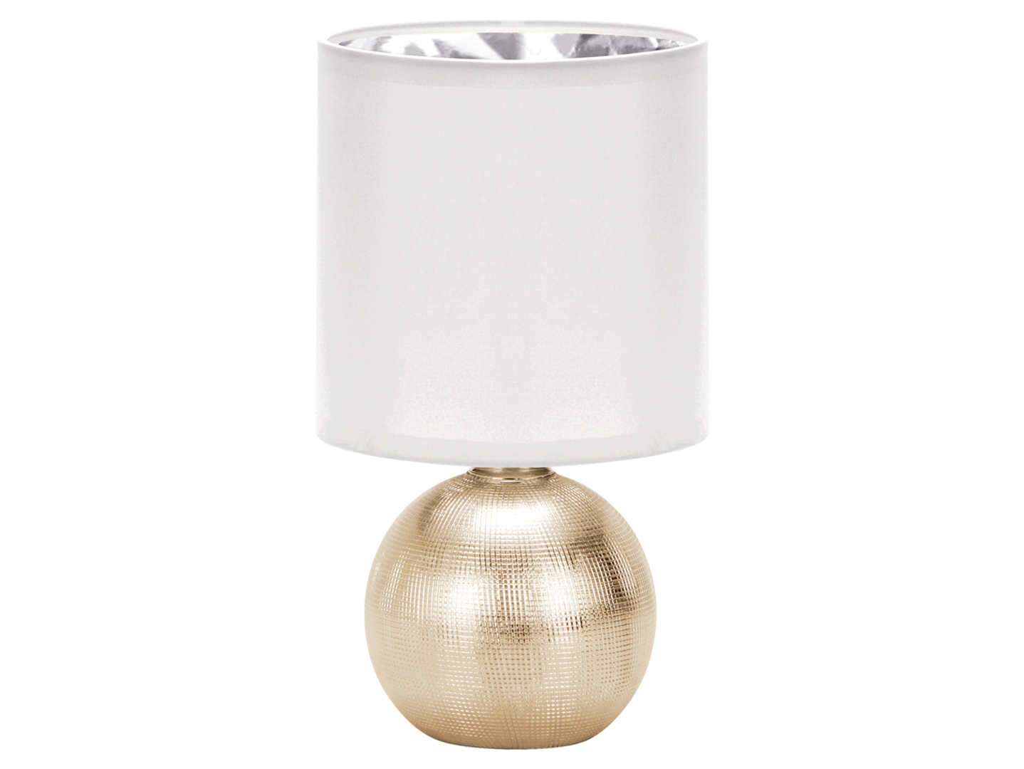 Lampa stołowa Perlo ceramiczna biało-złota