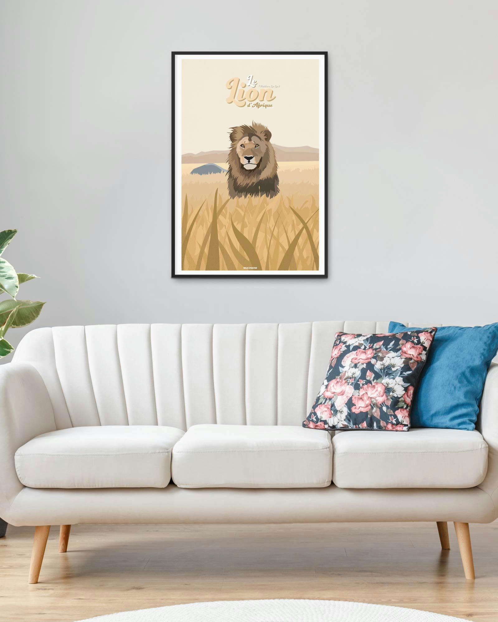 ANIMAUX - Affiche Animaux - Le Lion d'Afrique 40 x 60 cm