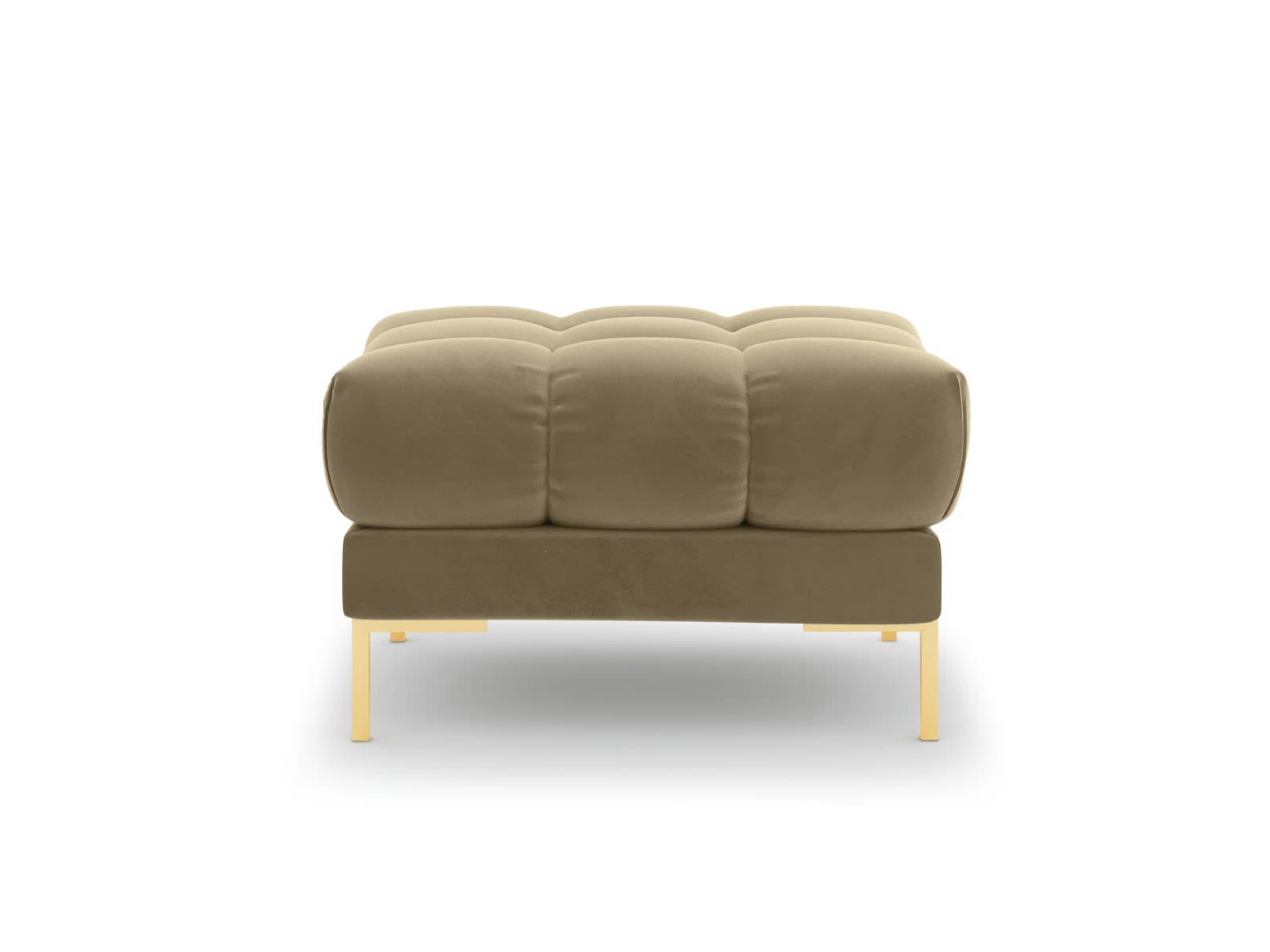 MAMAIA - Pouf 1 place en tissu velours beige