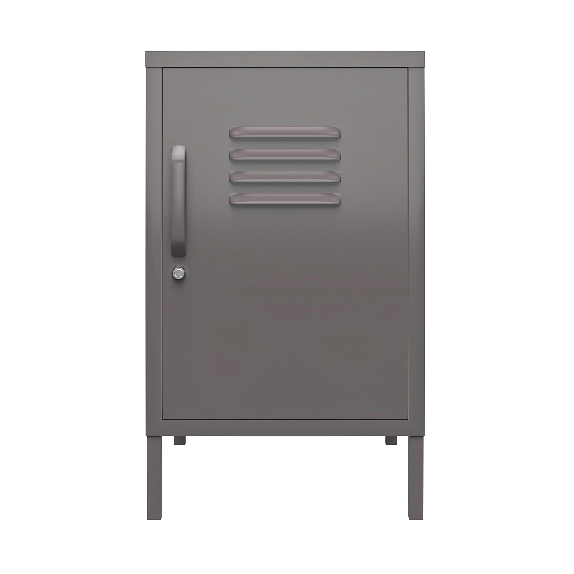 BRADFORD - Table d'appoint avec 1 porte en métal gris graphite