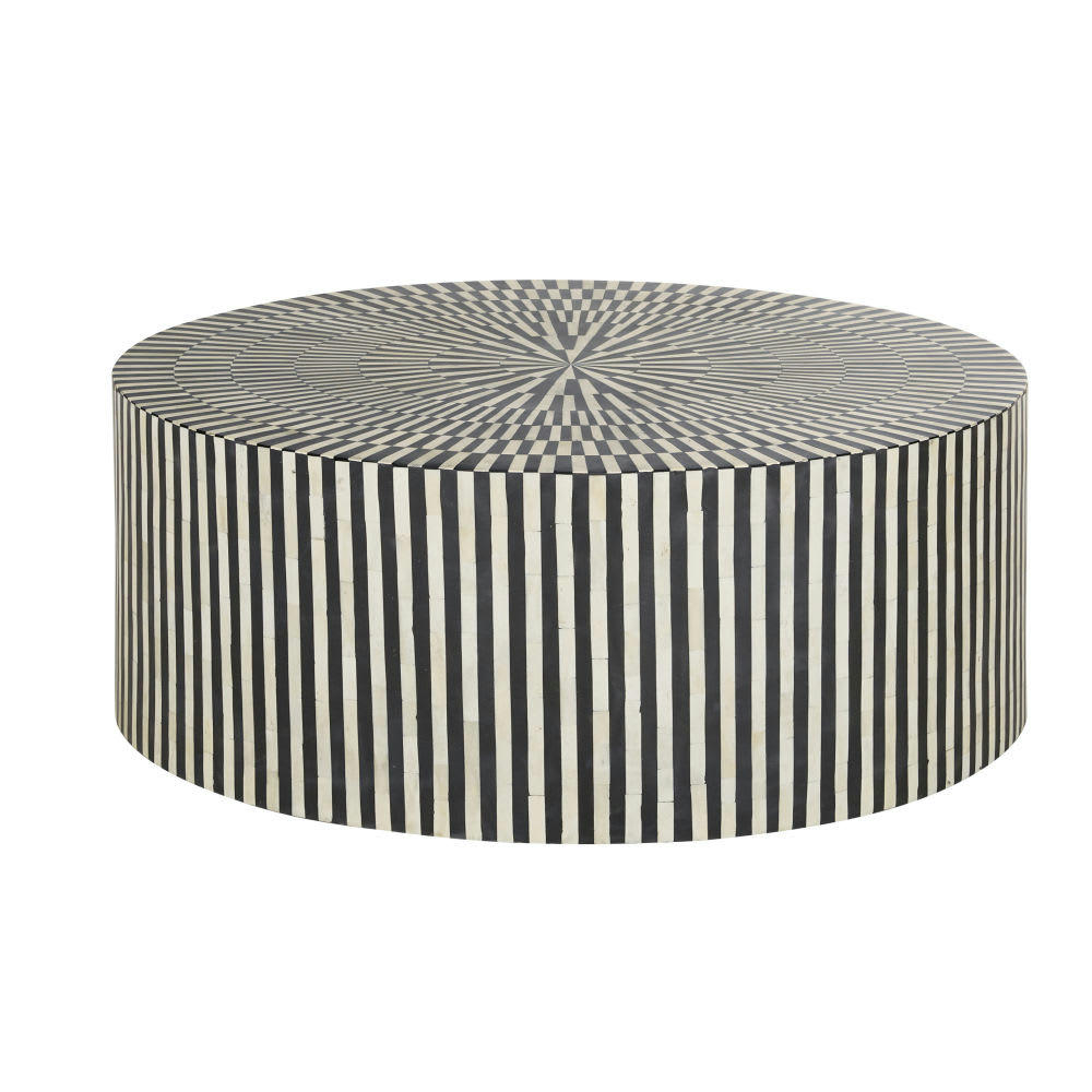 Wonka - Table basse ronde noire et blanche D100