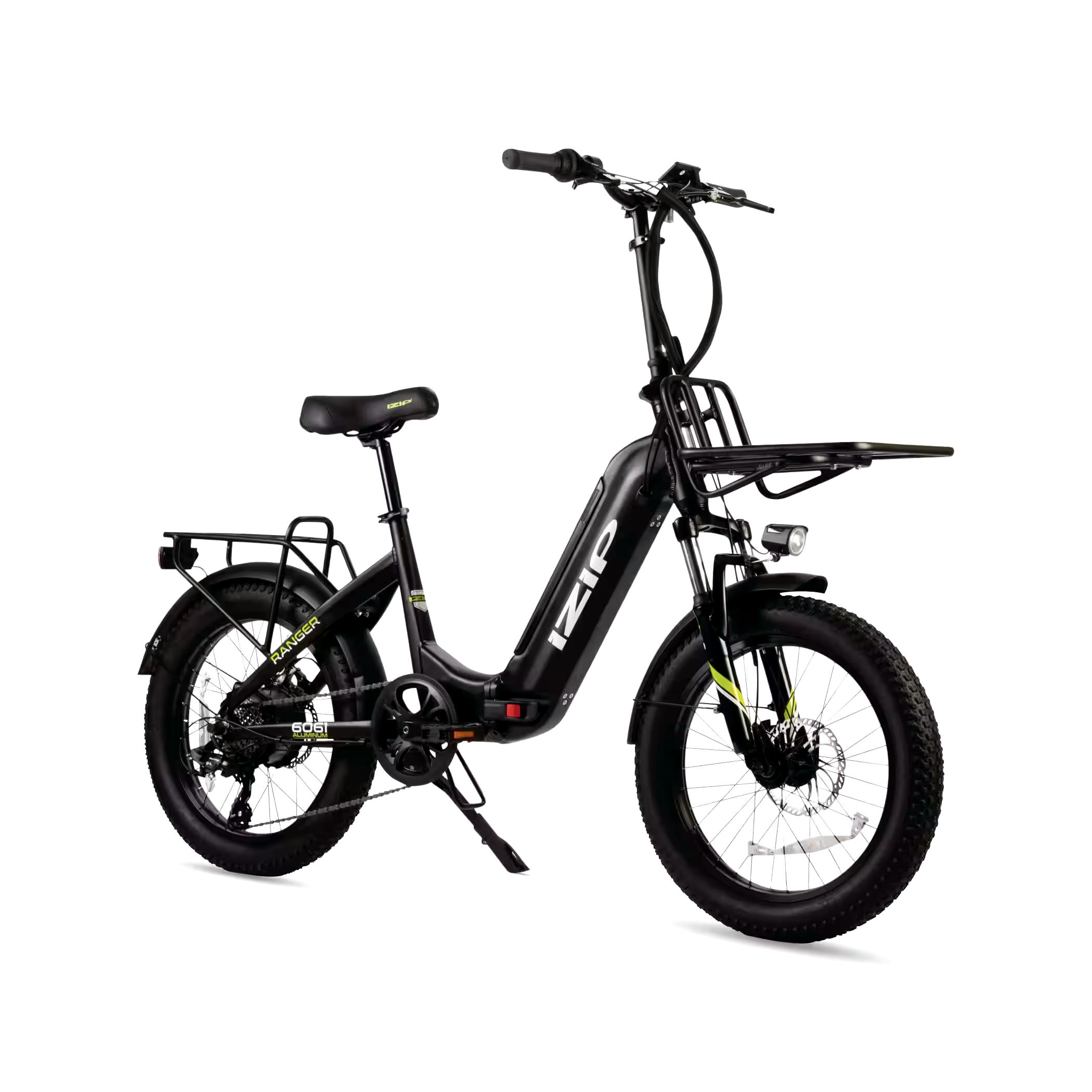 iZip Ranger Foldable Adult Electric Bike, 20-in Alloy Folding Frame, Aluminum, Black