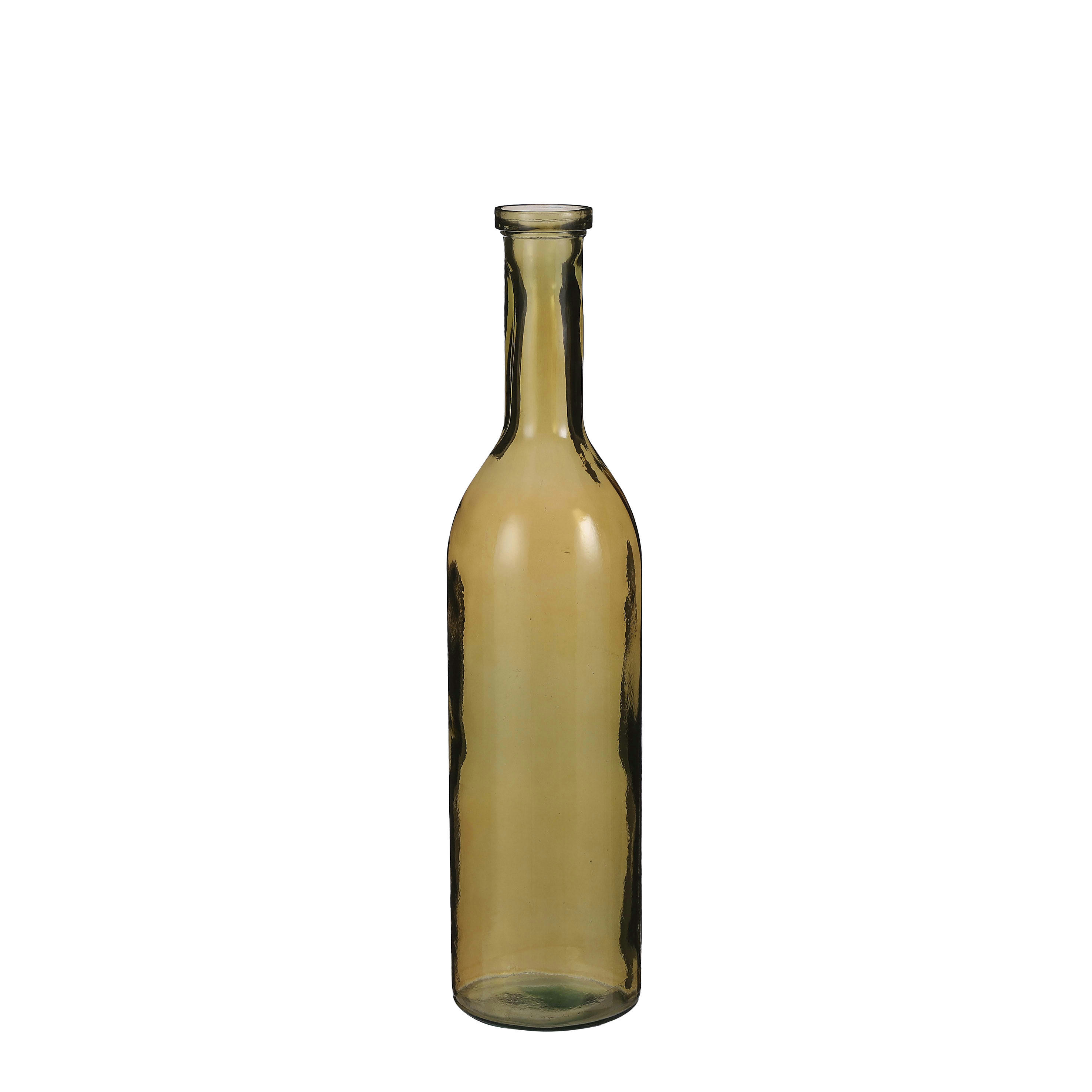 RIOJA - Vase bouteille en verre recyclé ocre H75