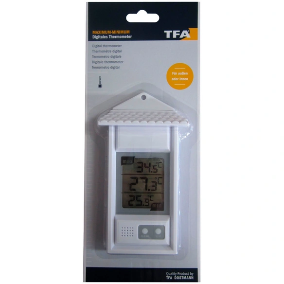Maximum-Minimum-Thermometer digital Kunststoff 8 x 15 x 3,2 cm
