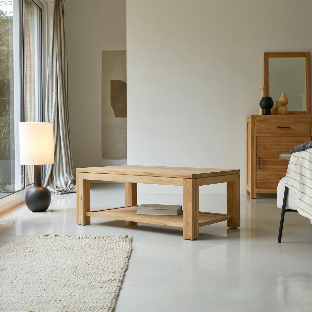 EVE - Table basse rectangulaire en teck massif