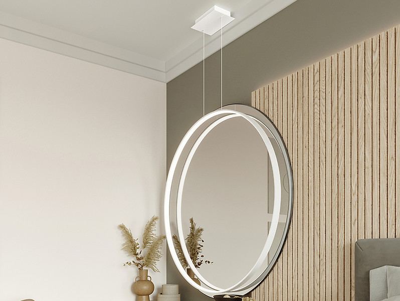 Lampa wisząca Rio LED aluminiowa biała