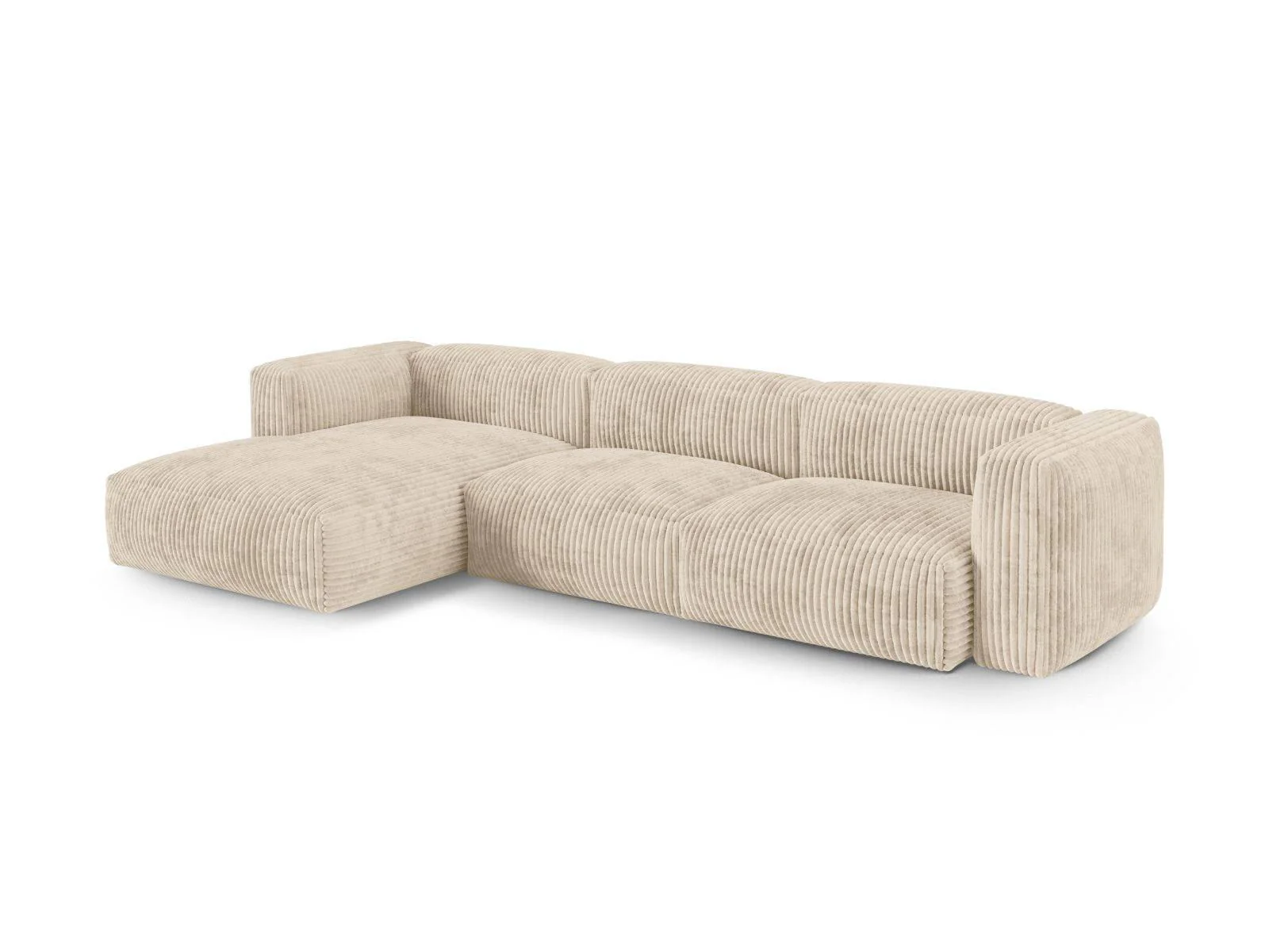 Modulaire hoekbank Martina links ribstof