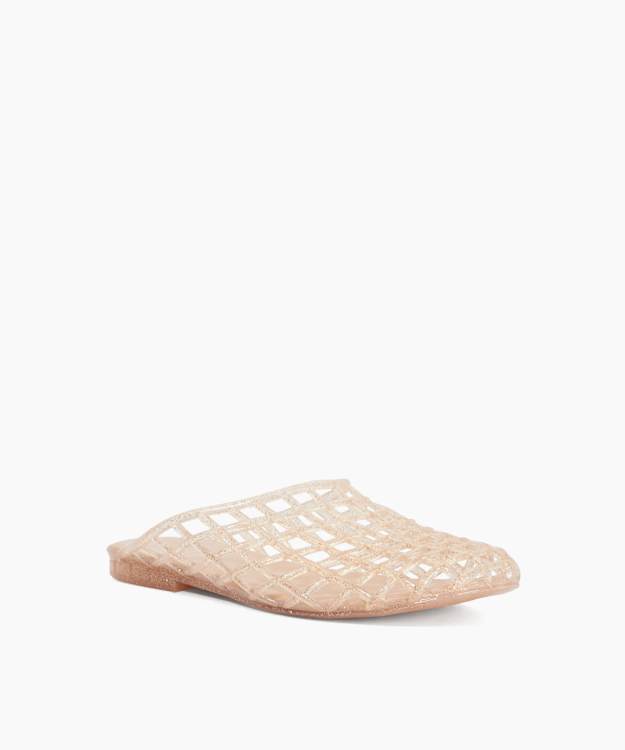 Honni Pink - Jelly Woven Slip On Mules