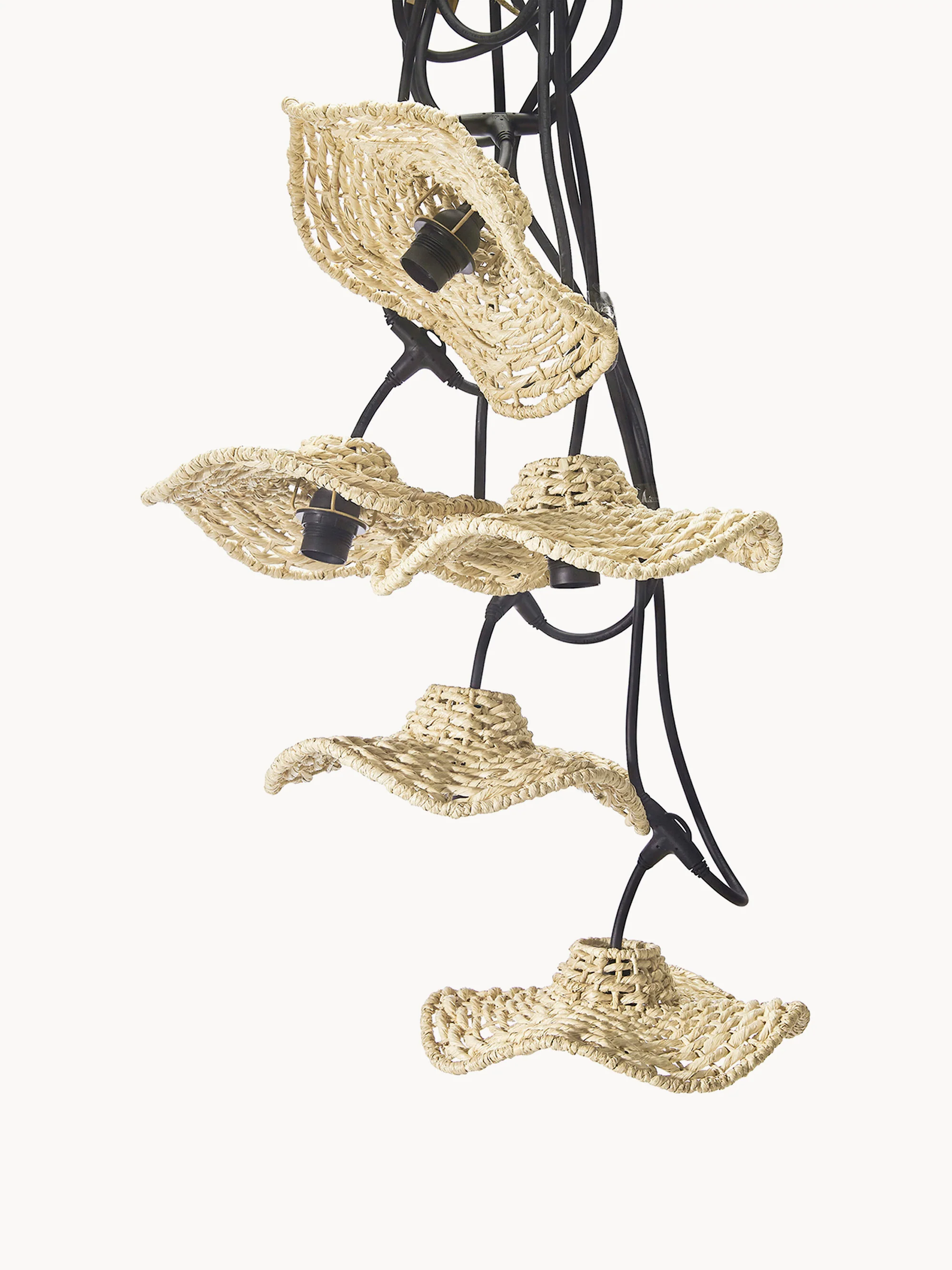 Außen-Lichterkette Tali aus Raffia, 650 cm