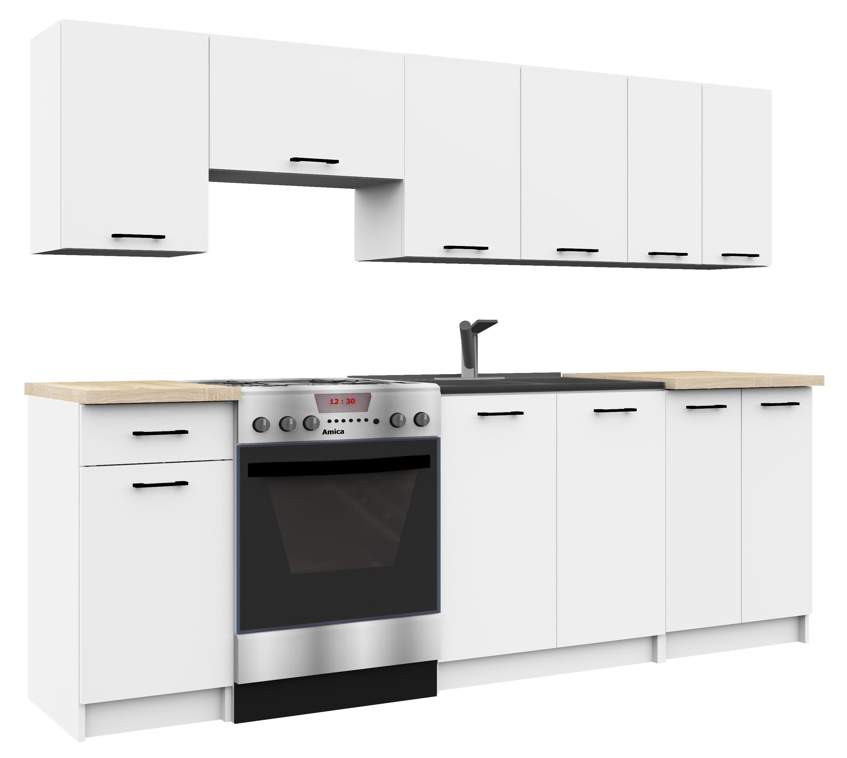 Zestaw kuchenny AKORD OLIWIA 240 cm Biały 240x46x203 cm