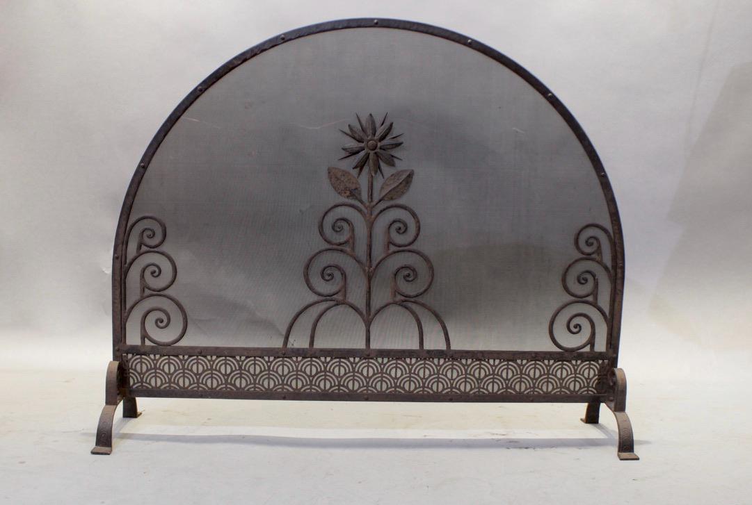 47220. Spanish Revival 1920's Iron Fire Screen