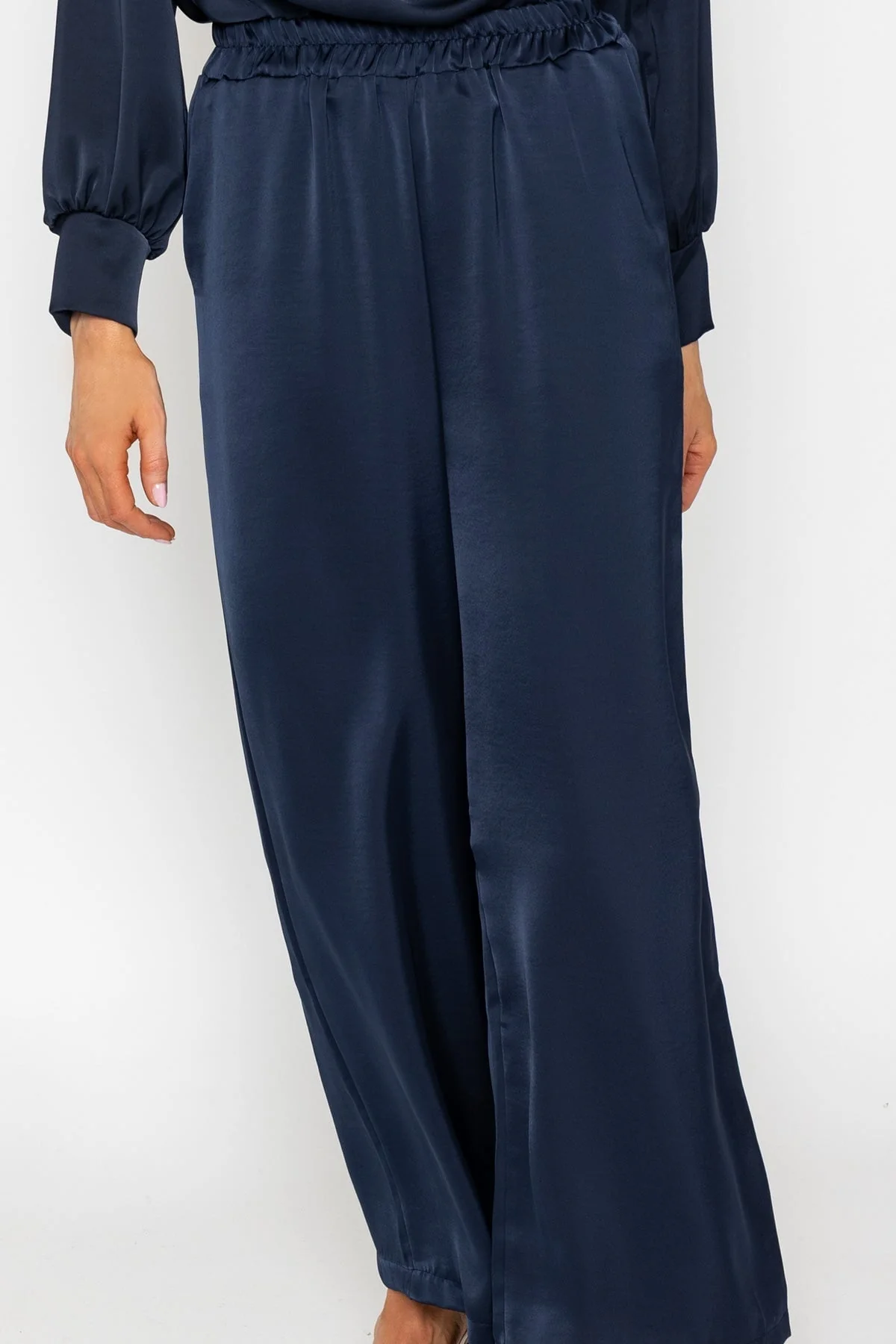 Navy Heavy Sateen Trousers