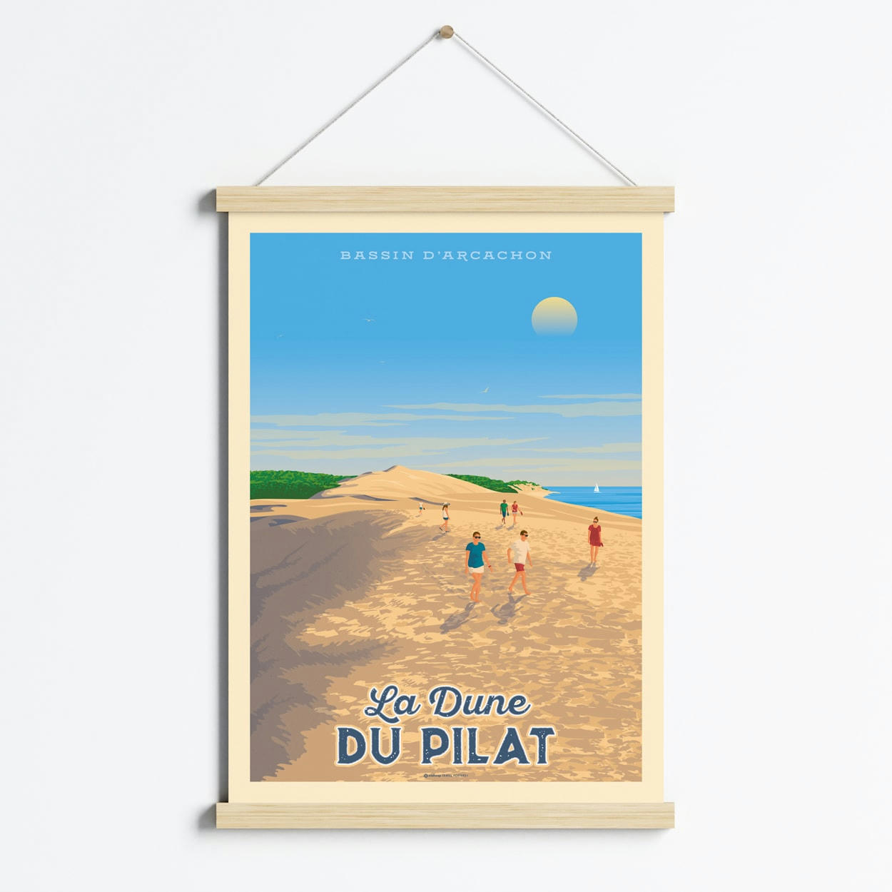 - Affiche Dune du Pilat Arcachon + Cadre Magnétique (Bois) 50x70 cm