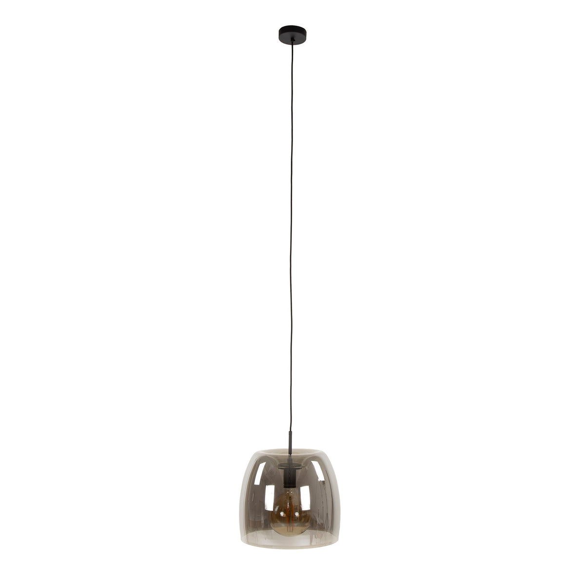 Giga Meubel Hanglamp Drift Glass - Smoke Glas - 1-Lichts - 35x35x150cm